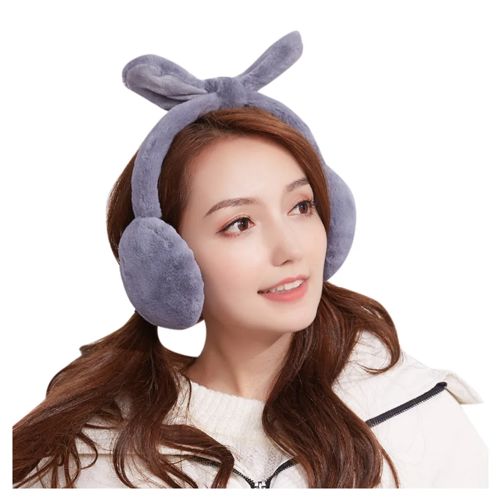 Unisex Foldable Winter Earmuffs Solid Reflective Ear Warmer Plush Earmuffs warm earphones accessories for women fur headphones