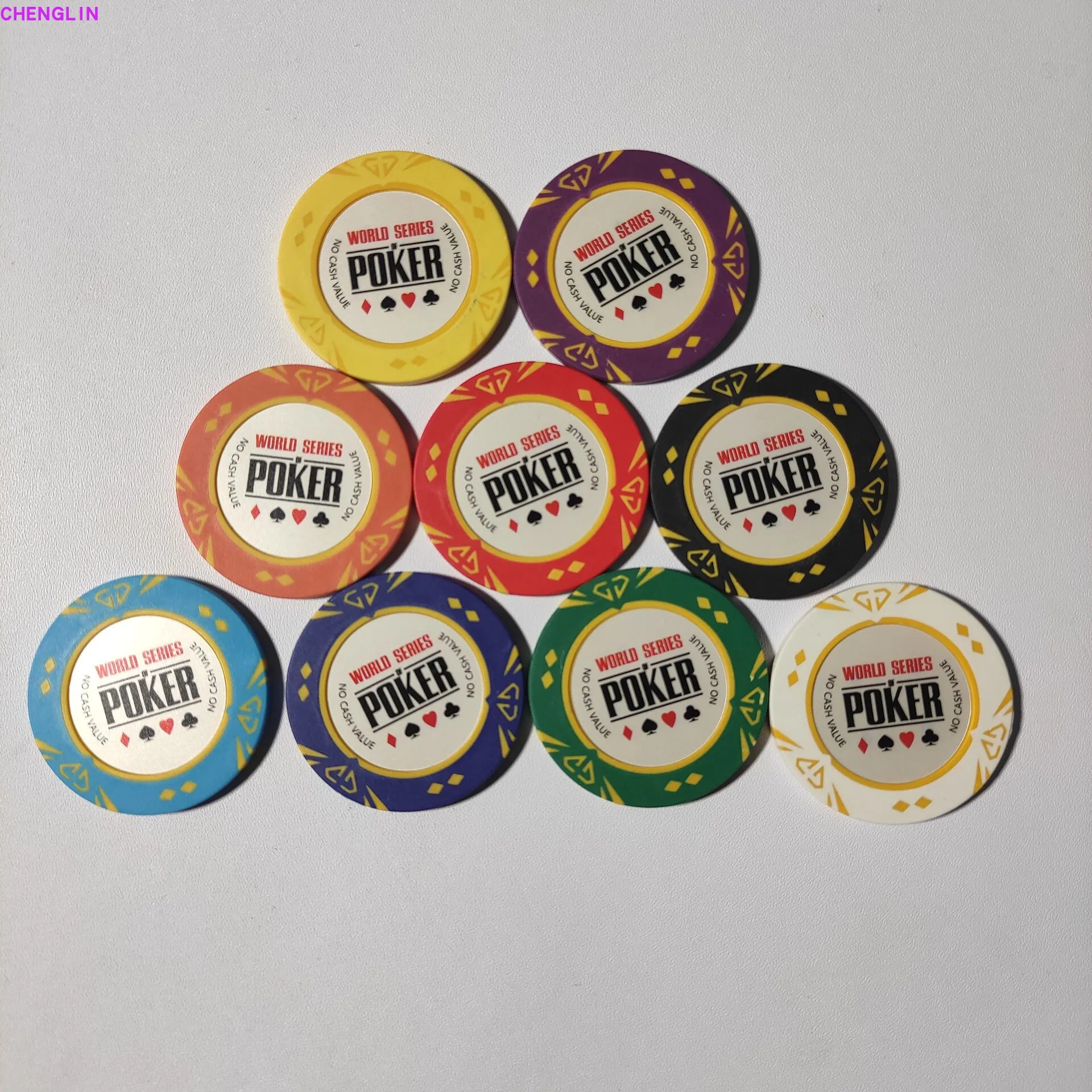 

14G clay poker chips without denominations