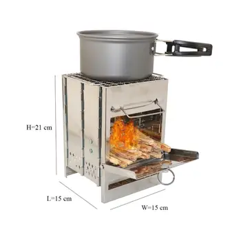 

Portable Barbecue Picnic Stove Mini Square Stainless Stove Charcoal For Outdoor Outdoor Party Items Wood Household Steel St V6I5