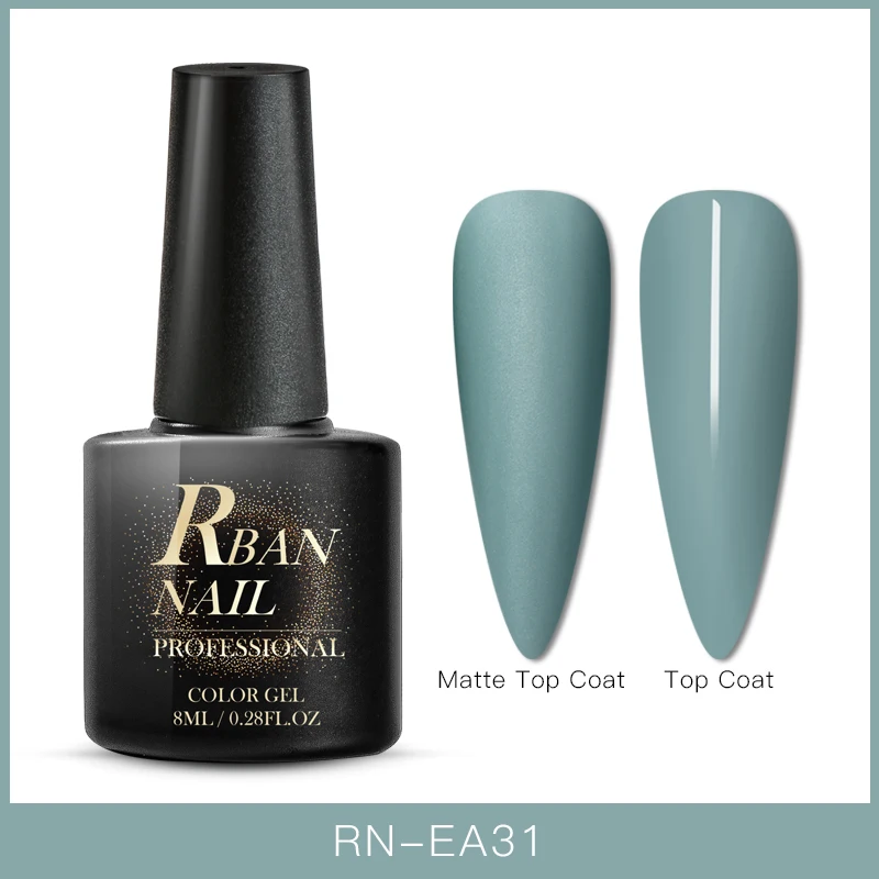 S07834 RBAN NAIL 8 мл цветной УФ-гель для ногтей матовое верхнее покрытие Гибридный гель для ногтей замачиваемый долговечный лак для ногтей гель лак Инструменты - Цвет: S07834