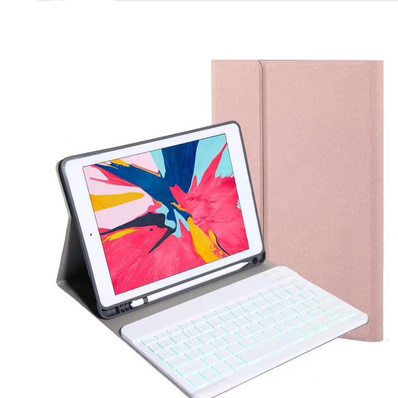 7 цветов клавиатура с подсветкой для iPad 10 2 2020 Магнитный кожаный чехол карманом