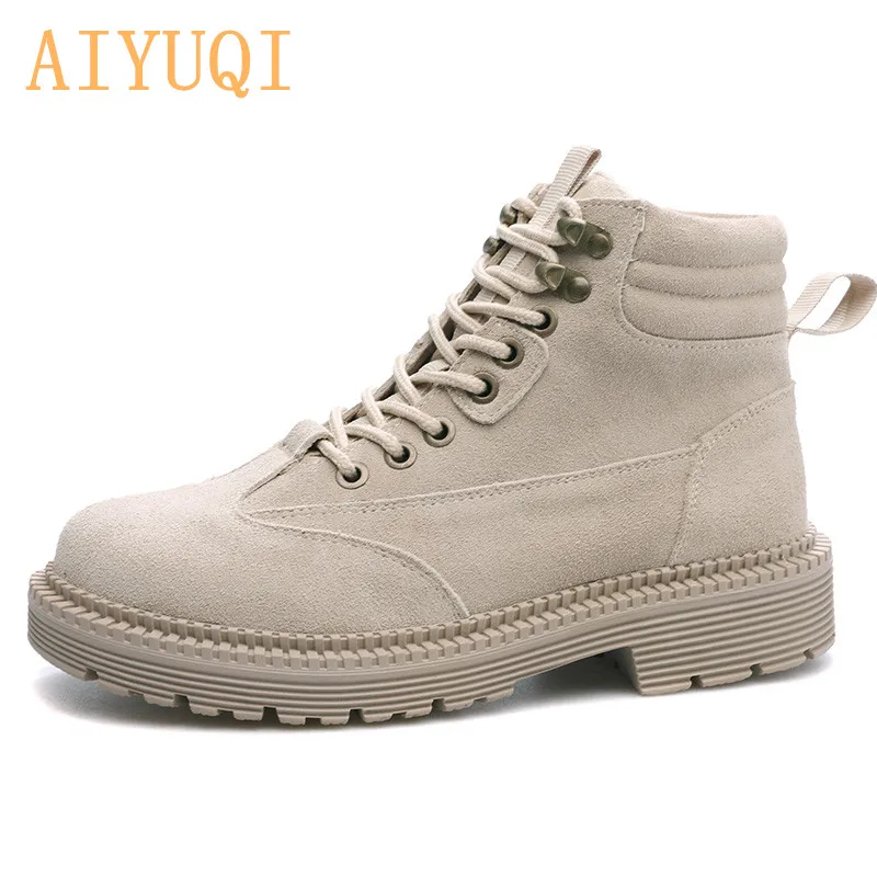 

AIYUQI Martin Boots Women 2019 New Ladies Ankle Boots Women Genuine Leather Autumn Tooling Boots Female Sneakers
