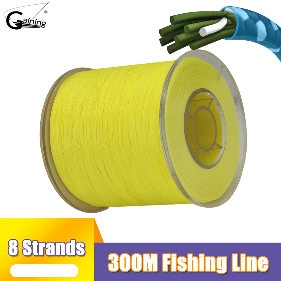 

8 Strands 300M Braided Fishing Line PE Wire Multifilament Fishing Line 8 Colors Saltwater Fishing 10LB-220LB