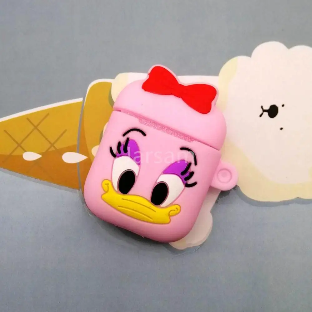 FemaleDonaldDuck Чехол для Airpods, силиконовый чехол для Apple Air pods, милый чехол для наушников, 3D чехол для наушников, аксессуары для наушников - Цвет: FemaleDonaldDuck