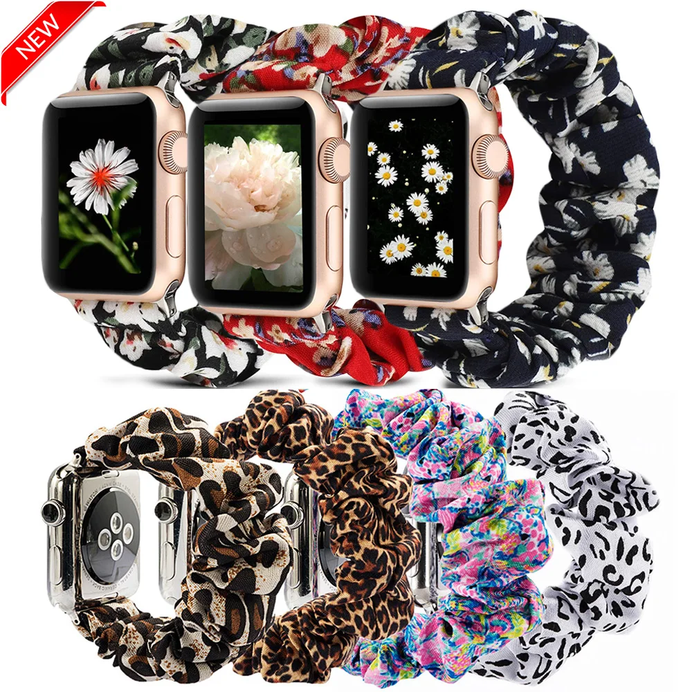 Ofertas Especiales Scrunchie elástico correas de reloj de la venda de reloj para Apple Watch SERIE DE gomillas 6 5 4 3 38mm 40mm 42mm 44mm iwatch Correa pulsera de 6 5 4 6Q5OznNMb