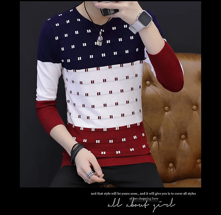 nuevo suéter casual de marca de moda de otogno jersey de cuello redondo de corte delgado para hombre suéteres y pulóver XXL