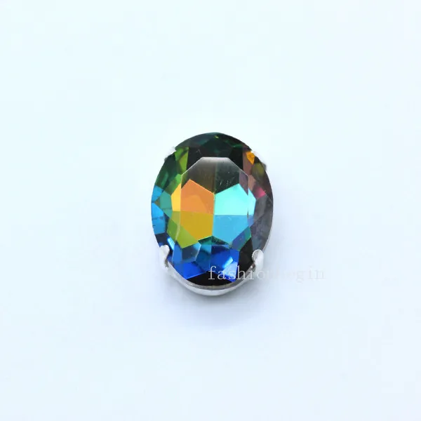 20p 10x14 мм овальные бусины для изготовления ювелирных изделий из хрустального стекла для пошива камня плоские с оборота пришивные стразы серебряный коготь DIY аксессуары для одежды - Цвет: medium
