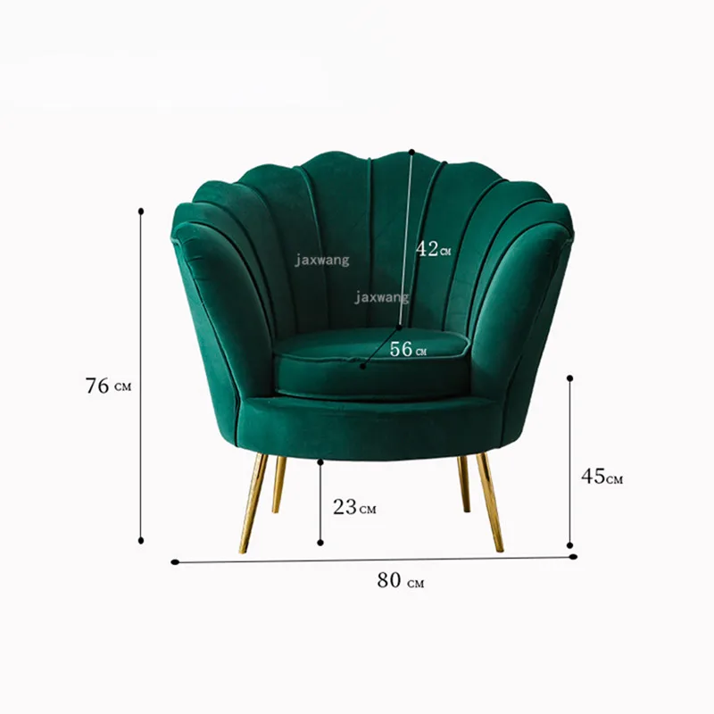 Nordic luxury livingroom chairs single sofa small apartment living room leisure fabric sofa bedroom balcony lazy chair L