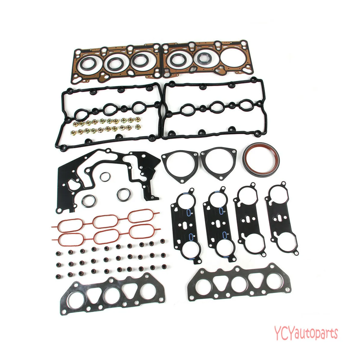 V6 3.0L Engine Head Crankshaft Camshaft Valve Seals Gaskets Rebuilding Kit Fit For AUDI A4 A6 AVK BGN 06C103383H