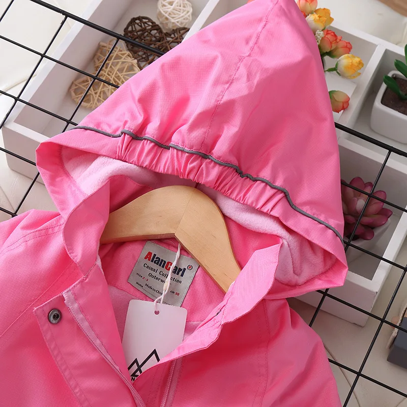 Waterproof Windproof Fashion Polar Fleece Child Coat Baby Girls Jackets Hooded Children Outerwear Kids Outfits For 90-150cm