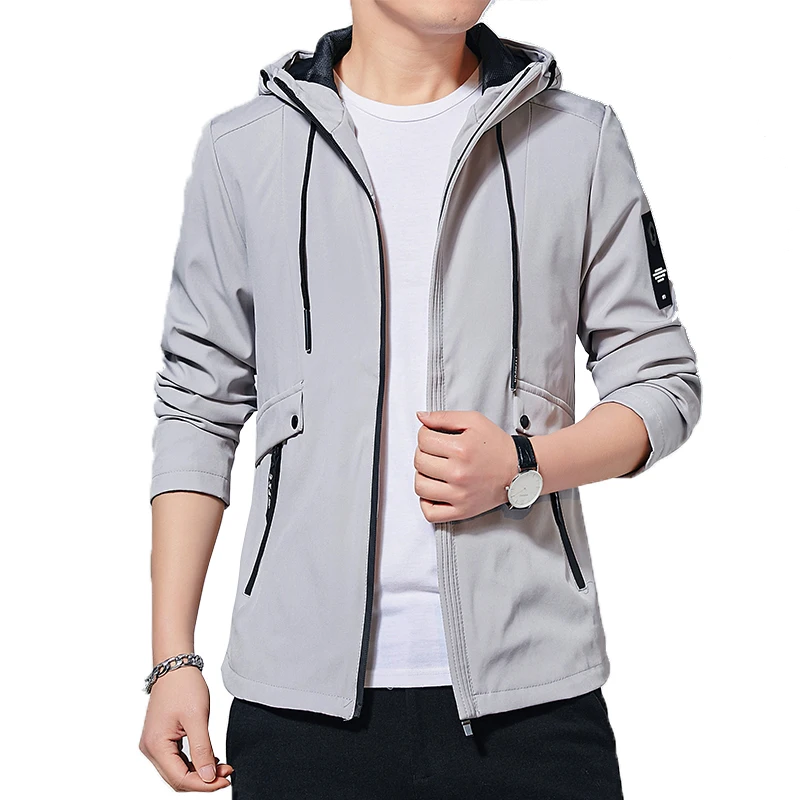 

Mens Windbreaker Jackets Lightweight Wind Breaker with Hood Sport Drawstring Zip Jackets Skateboard Basketball Casual Outwear