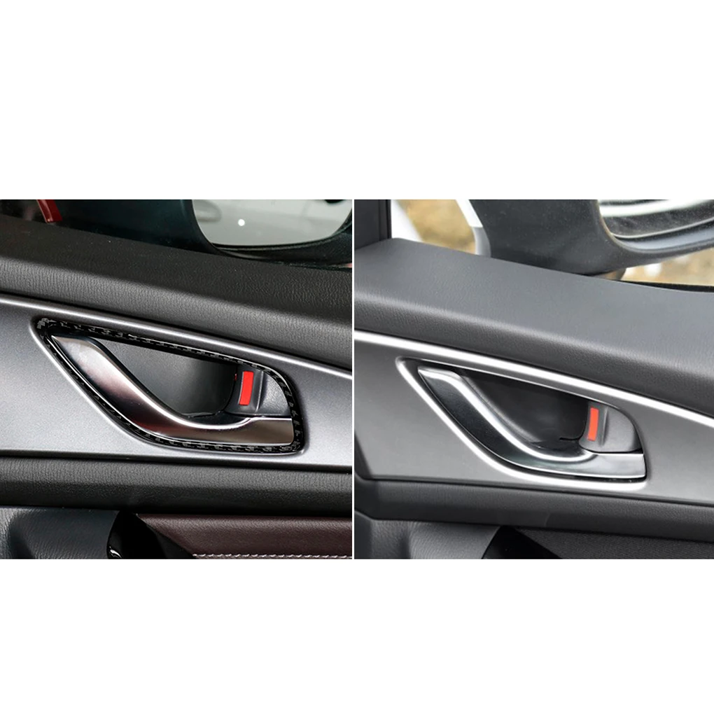 Замена для Mazda 3 Axela- 4 шт./компл. Передняя Задняя внутренняя дверная ручка Накладка рамка из углеродного волокна наклейка