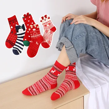 

OLE The new Christmas stocking gift box Chaussettes cartoon Calzini cute female Носки Japan and South Korea