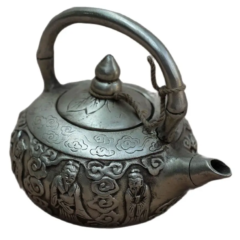 

Antique teapot ornaments of copper is copper pot eight dragon pot