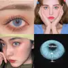 Easysmall blue  green Colored lens small Beauty Pupil Contact Lenses for eyes Cosmetic Degree myopia 2pcs/pair prescription ► Photo 2/6