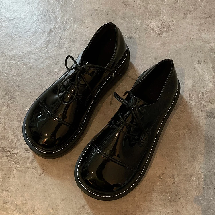 Shoes Woman Round Toe Clogs Platform Oxfords Women's Flats British Style Casual Female Sneakers Autumn New Creepers