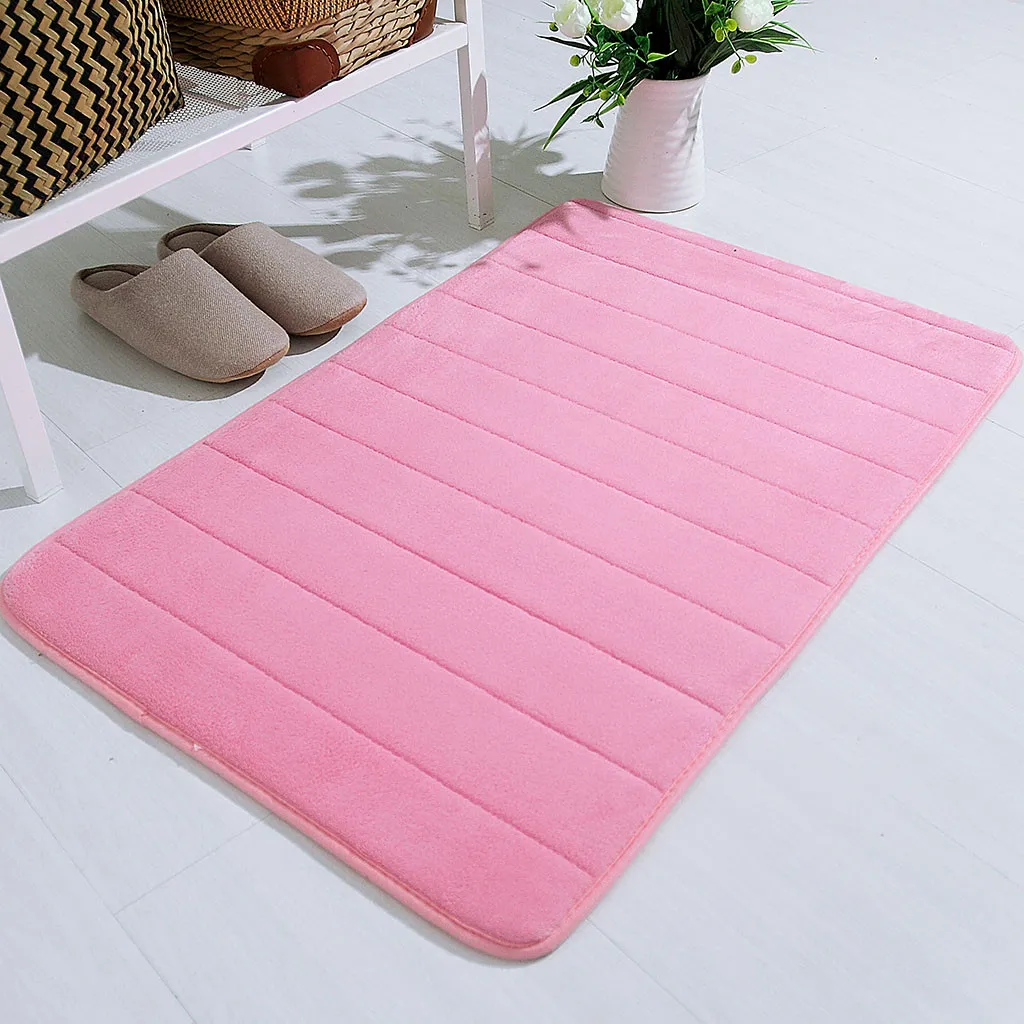 Нескользящий коврик для ванной комнаты, впитывающий мягкий коврик из пены с эффектом памяти, удобный коврик для ванной комнаты, коврики для ванной комнаты - Цвет: Pink