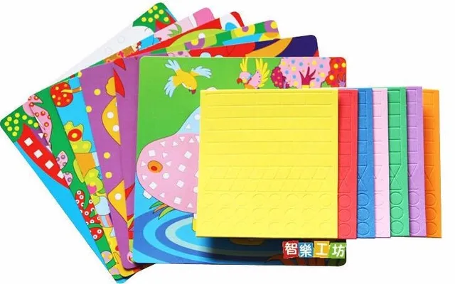 6PCS/Set 3D Kids EVA Sticky Mosaics Puzzle DIY Foam EVA Stickers Handmade Art Cartoon Creative Educational Toys For Children 2