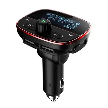 

Vehemo Dual USB Bluetooth Fm Transmitter Handsfree Car Bluetooth Charger Bluetooth Car Kit for Auto Lyrics Display Mic