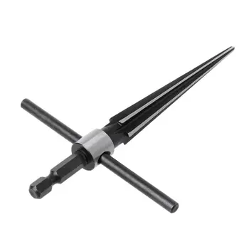 

3-13mm Bridge Pin Hole Hand Held Reamer T Handle Tapered 6 Fluted Chamfer Bit Reaming Woodworker Core Drill Cutting Tool P0RE