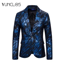 Новинка, Мужской Блейзер, свадебные и куртки для вечеринок, мужской костюм на одной пуговице и горячей штамповке, с цветочным принтом, для отдыха, для мужчин, для певиц