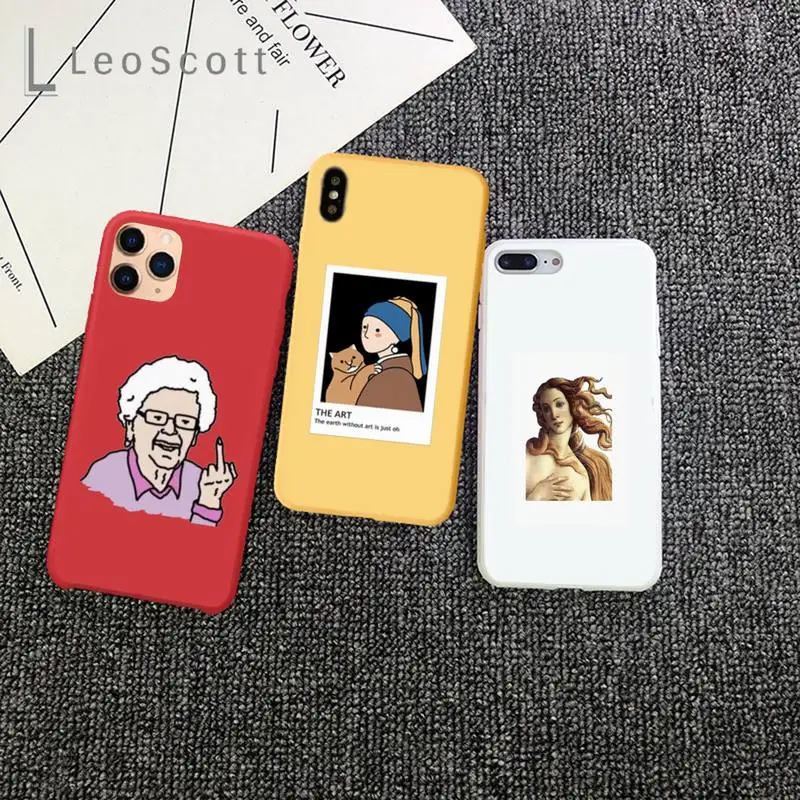

Funny art illustration painting Phone Case Candy Color Phone Case for iPhone 11 12 mini pro XS MAX 8 7 6 6S Plus X 5S SE 2020 XR