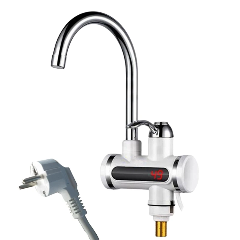 

Kitchen Tankless Water Heater 220V 3000W Instant Electric Faucet Hot Water Electric Fast Heater Tap With Temperature Display Eu