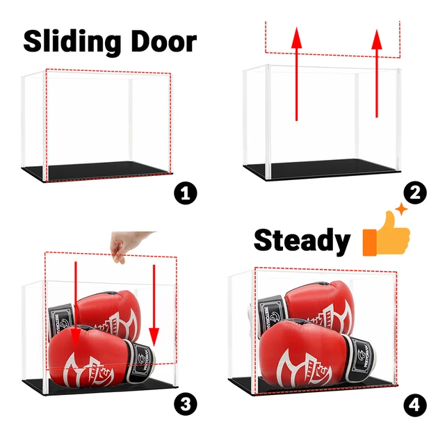 Odoria 34/40/51cm Sliding Door Acrylic Display Case Large Dustproof Clear Box Cabinet 1/87 1/35 Action Figure Collectibles Model 2