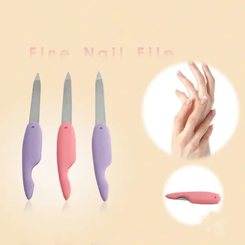 

1Pcs Cartoon Folding Nail File Metalic Stainless Steel Fold Purple Cuticle Lime A Professionel Tool Files Random Color