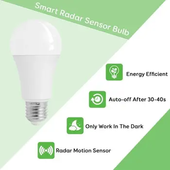 

bulb with motion sensor Smart PIR LED Automatic Dusk to Dawn Bulbs Lamp white led bulb E27 With adapter B22 E14 E12 to E27