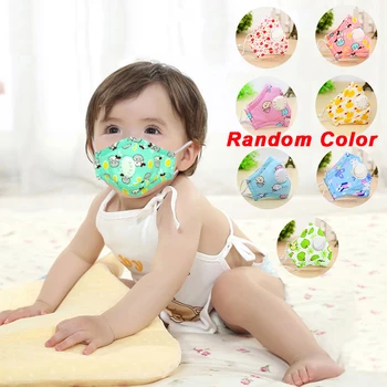 

Mouth Masks Cartoon Printing Dustproof Breathable Kids Cotton Mouth Face Mask Cover With Filter Respirator Anti-Dust Washable
