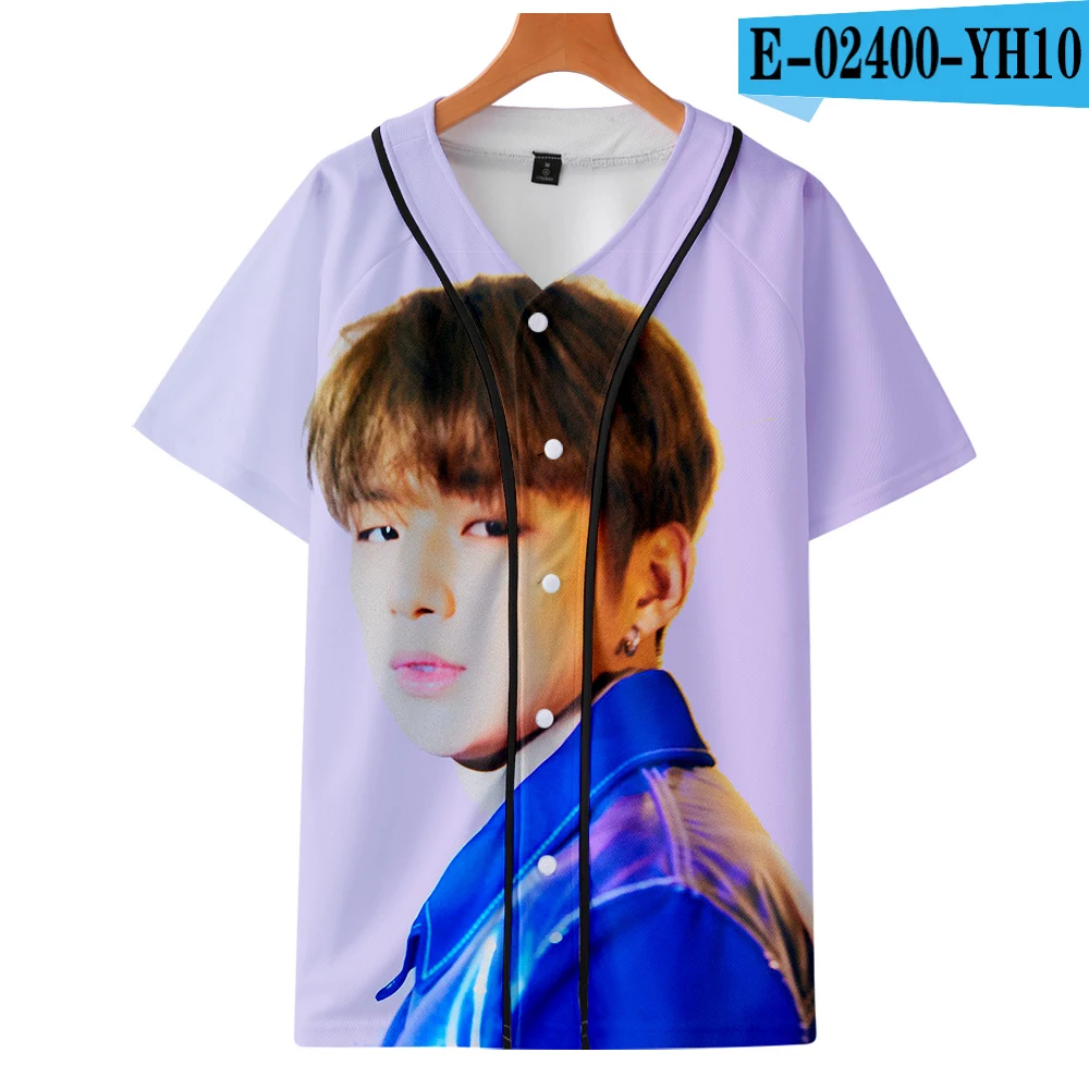 Модные 3D WANNA ONE Kang danel Kpop корейские аксессуары комплект из двух предметов футболка для бейсбола и шорты модные летние мужские комплекты классные - Цвет: YH10