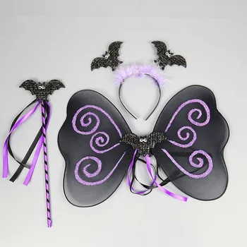 

Kids Girls Angel Bee Ladybug Butterfly Wing Headband Wands 3pcs Set Princess Fairy Cosplay Costume Set Party Halloween