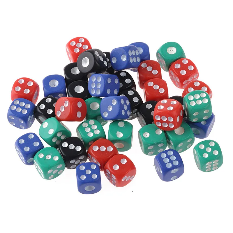 10 шт. 2020 покер фишки кости 14 мм шесть сторонних Spot Fun настольные игры игральные