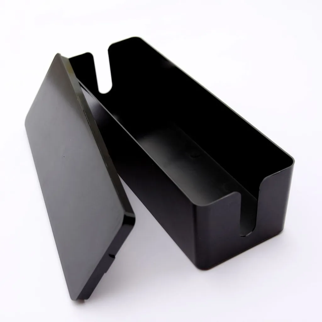 Беспроводная Wi-Fi коробка маршрутизатора древесно-пластиковый настенный пластиковый ящик для хранения кабелей корпус силовая полоса провод управление гнездо аккуратный Органайзер разъем - Цвет: Black