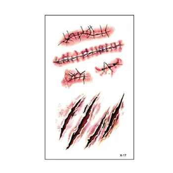 

Halloween Zombie Scars Tattoo Stickers Halloween Decorations False Wounds Horror Blood Scarf Stickers