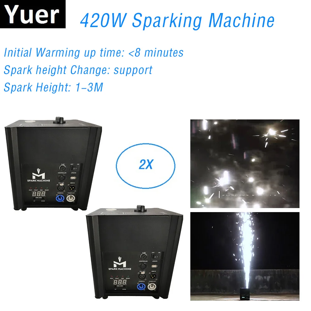 2Pcs/Lot Stage Fountain Cold Spark Machine 420W DMX512 Wireless controller Suitable for Disco luces DJ Party Bar Firework Effect free shipping 2pcs lot 3d printer cnc machine parts aluminum timing pulleys 12 teeth 2gt 12t timing pulley