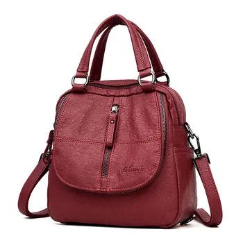

Women's Bag 2019 Winter Fashion Retro Handbag Triple Use Multi-functional Shoulder Bag Middle-aged Casual Elegant Trendy Bag