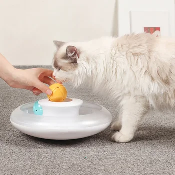 

New UFO Style Cat Turntable Toy Funnt Amusement Park Disk Tumbler Base Put Pet Cat Interactive Toys Pet Cat Supplies