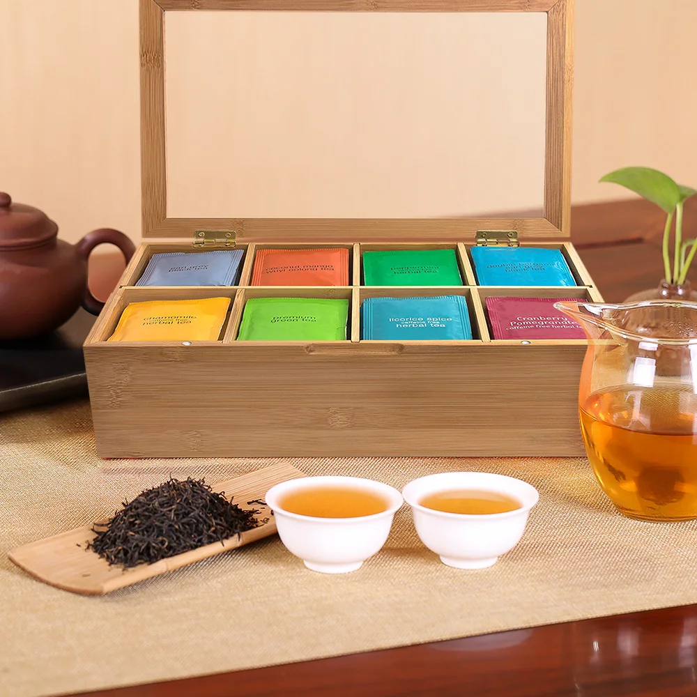 Чехол для хранения чая, многофункциональный подарочный контейнер для чая, деревянный прочный защитный твердый 8 отсеков, коробка для хранения