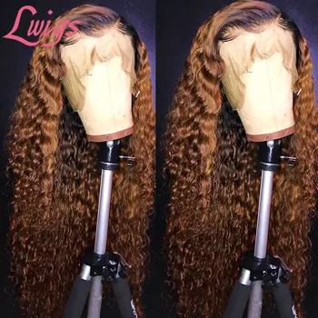 

Ombre Color Curly Full Lace Wig With Baby Hair Glueless Brazilian Ombre Full Lace Human Hair Wigs Deep Curly For Black Women
