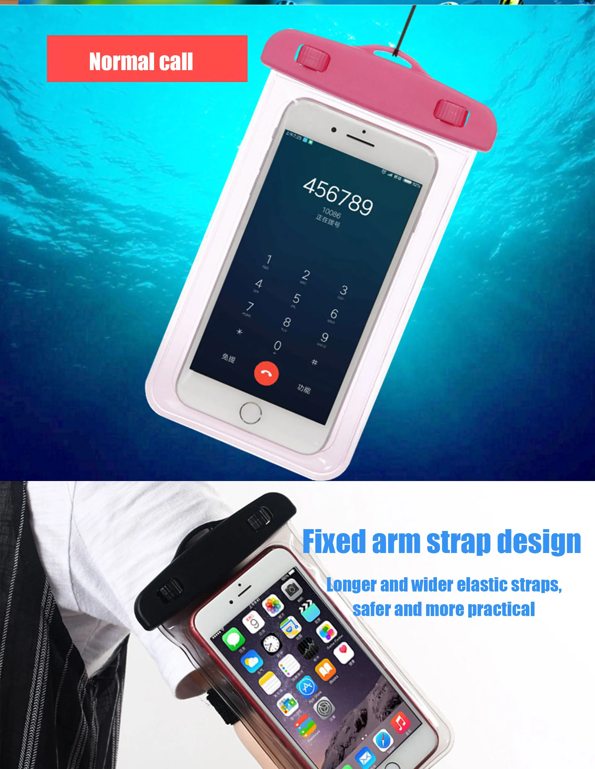 IMIDO чехол для телефона, спортивный, Apple, iPhone, другое, универсальный, для портативного, водонепроницаемый, держатель для телефона, для бега, для плавания, двойной, водонепроницаемый