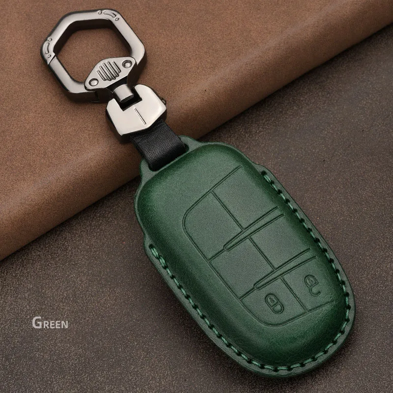 Кожаный чехол для автомобильного ключа Jeep Journey Chrysler 300 Grand Cherokee Compass Patriot Dodge