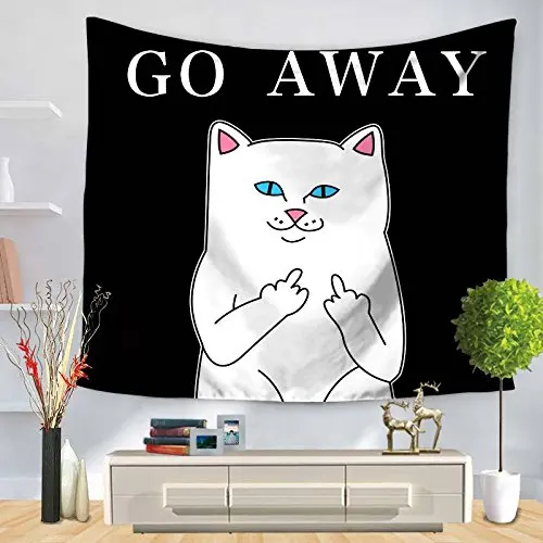 

Cool cat Tapestry Middle Finger Wall Hanging Tapestry Art Decor