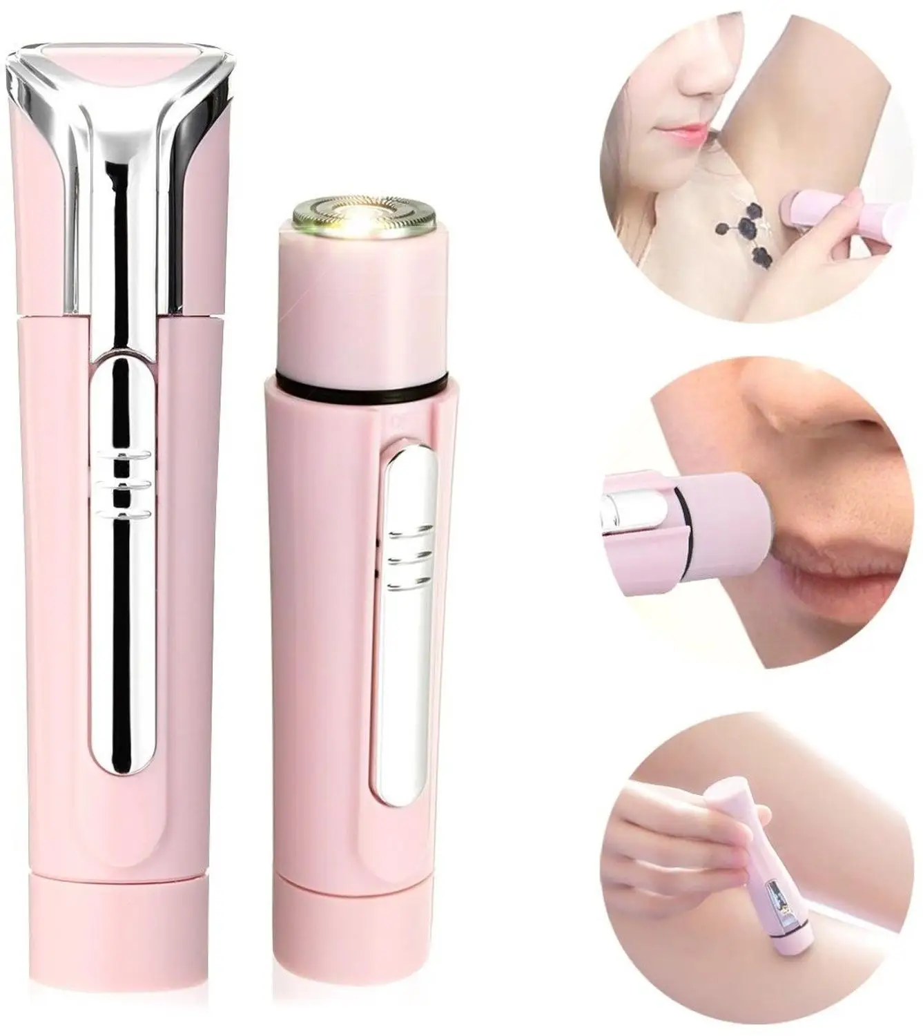 

4 in 1 Portable Painless Women's Beauty Set Hair Remover Electric Shavers for Facial Hair Removal, Body Shaver,Eyebrow Nose Hair