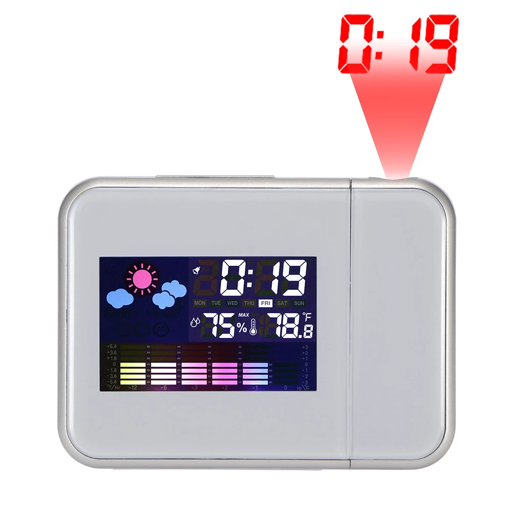Time Watch Multi Function Digital Alarm Clocks Color Screen Desktop Clock Display Weather Calendar Time Projection 1 Pcs Alarm Clocks Aliexpress