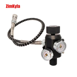 PCP Air Gun Tank Charging Valve Air Filling Station Refill Adapter With Gauge 400bar 6000psi and Reinforced Hose M18x1.5