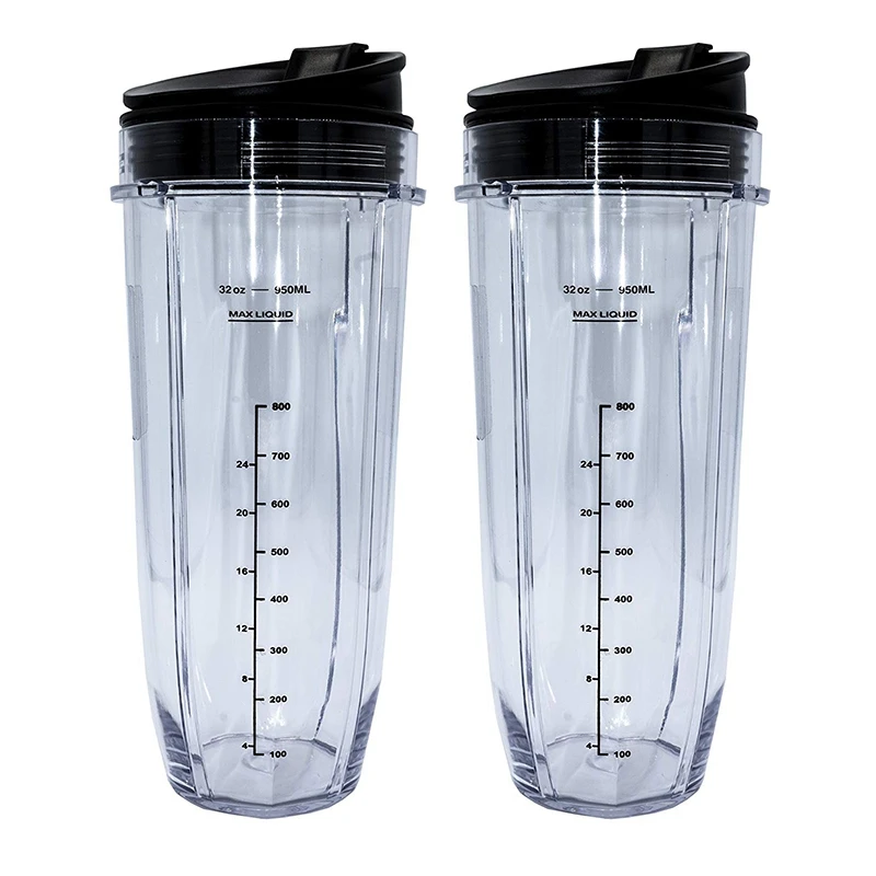 Growment 32-Ounce Cup with Sealed Lid Ninja Replacement Parts and Accessories for Nutri Ninja Auto-IQ 1000W and Dual Blender 
