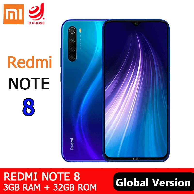 Xiaomi Redmi Note 8 смартфон с восьмиядерным процессором Snapdragon 665 ОЗУ 3 ГБ ПЗУ 32 48 МП 6 дюйма
