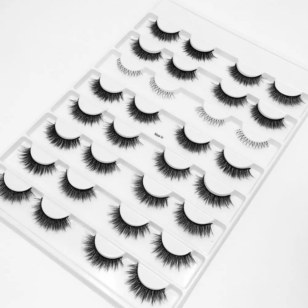 16pair 17 NEW1/2/16 пар Накладные ресницы 3D норковые ресницы ручной натурального меха норки для макияжа толстый Поддельные Накладные ресницы с пушистым - Цвет: 16pair 17